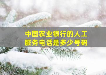 中国农业银行的人工服务电话是多少号码