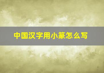 中国汉字用小篆怎么写