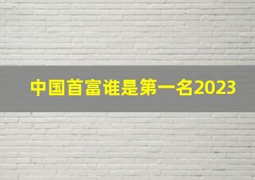 中国首富谁是第一名2023