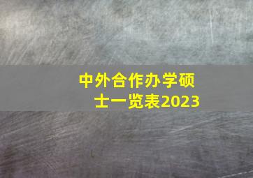 中外合作办学硕士一览表2023