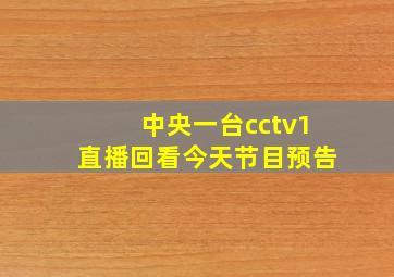 中央一台cctv1直播回看今天节目预告