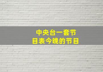 中央台一套节目表今晚的节目