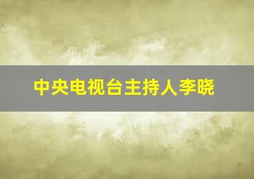 中央电视台主持人李晓