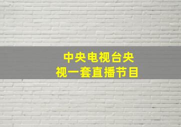 中央电视台央视一套直播节目