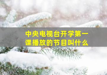 中央电视台开学第一课播放的节目叫什么