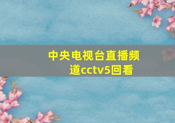 中央电视台直播频道cctv5回看