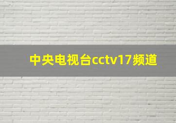 中央电视台cctv17频道