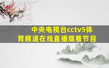 中央电视台cctv5体育频道在线直播观看节目