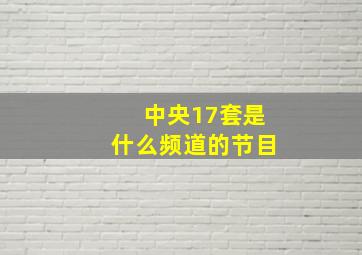 中央17套是什么频道的节目