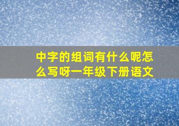 中字的组词有什么呢怎么写呀一年级下册语文