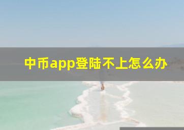 中币app登陆不上怎么办