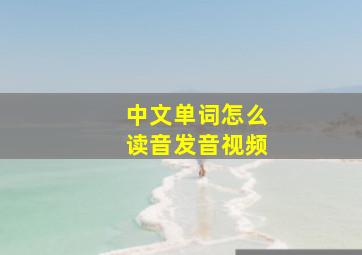 中文单词怎么读音发音视频