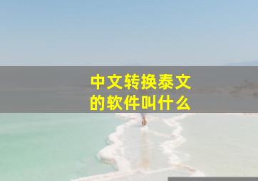 中文转换泰文的软件叫什么