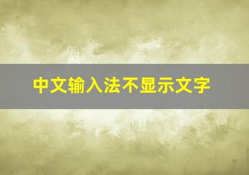 中文输入法不显示文字