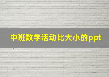 中班数学活动比大小的ppt