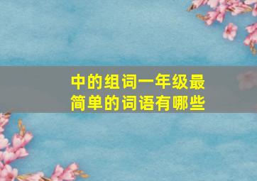 中的组词一年级最简单的词语有哪些