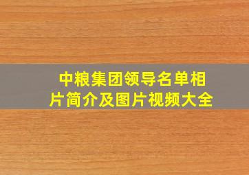 中粮集团领导名单相片简介及图片视频大全