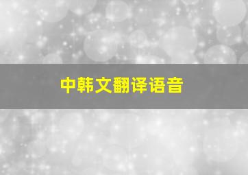 中韩文翻译语音