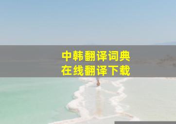 中韩翻译词典在线翻译下载