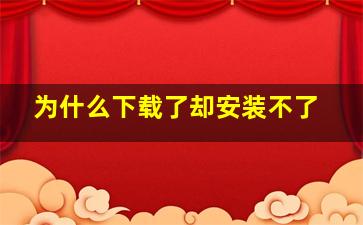 为什么下载了却安装不了