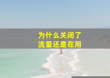 为什么关闭了流量还是在用