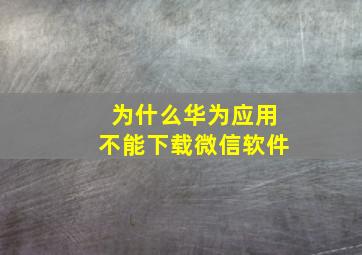 为什么华为应用不能下载微信软件