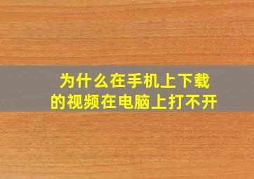 为什么在手机上下载的视频在电脑上打不开