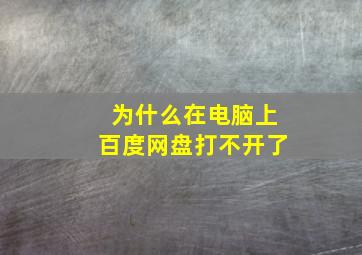 为什么在电脑上百度网盘打不开了