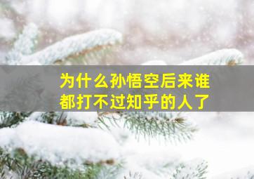 为什么孙悟空后来谁都打不过知乎的人了