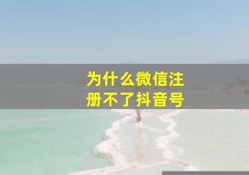 为什么微信注册不了抖音号