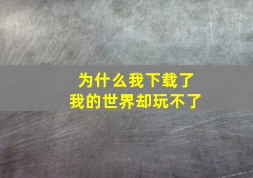 为什么我下载了我的世界却玩不了