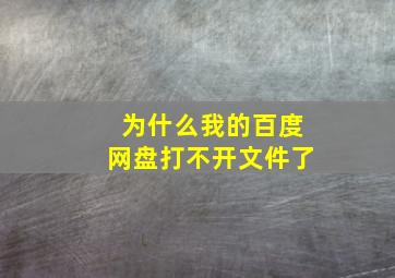 为什么我的百度网盘打不开文件了