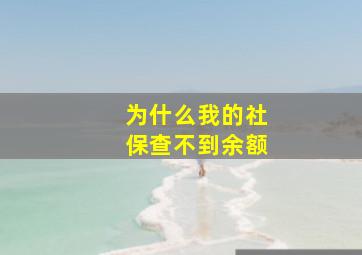 为什么我的社保查不到余额