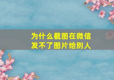 为什么截图在微信发不了图片给别人