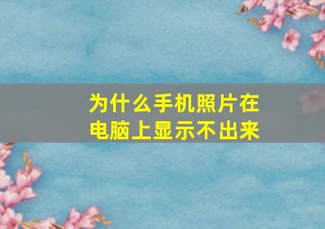 为什么手机照片在电脑上显示不出来