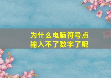 为什么电脑符号点输入不了数字了呢