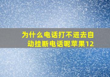 为什么电话打不进去自动挂断电话呢苹果12