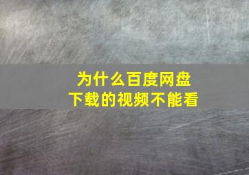 为什么百度网盘下载的视频不能看