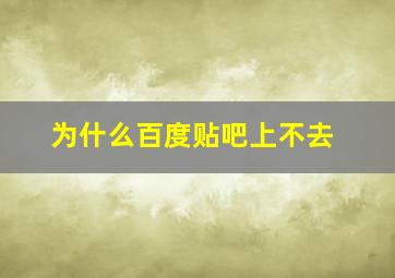 为什么百度贴吧上不去