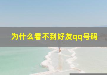 为什么看不到好友qq号码