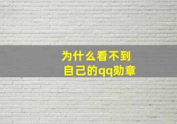 为什么看不到自己的qq勋章