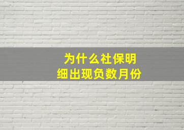 为什么社保明细出现负数月份