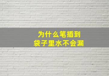 为什么笔插到袋子里水不会漏