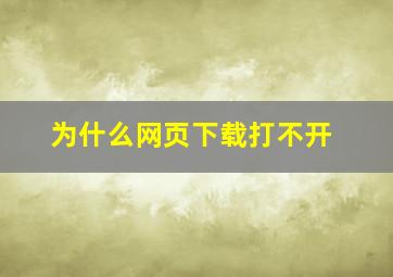 为什么网页下载打不开