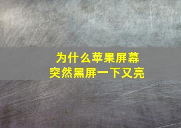 为什么苹果屏幕突然黑屏一下又亮