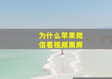 为什么苹果微信看视频黑屏