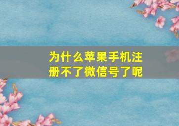 为什么苹果手机注册不了微信号了呢