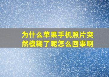 为什么苹果手机照片突然模糊了呢怎么回事啊