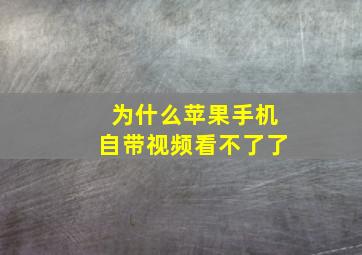 为什么苹果手机自带视频看不了了