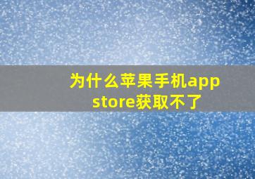 为什么苹果手机app store获取不了